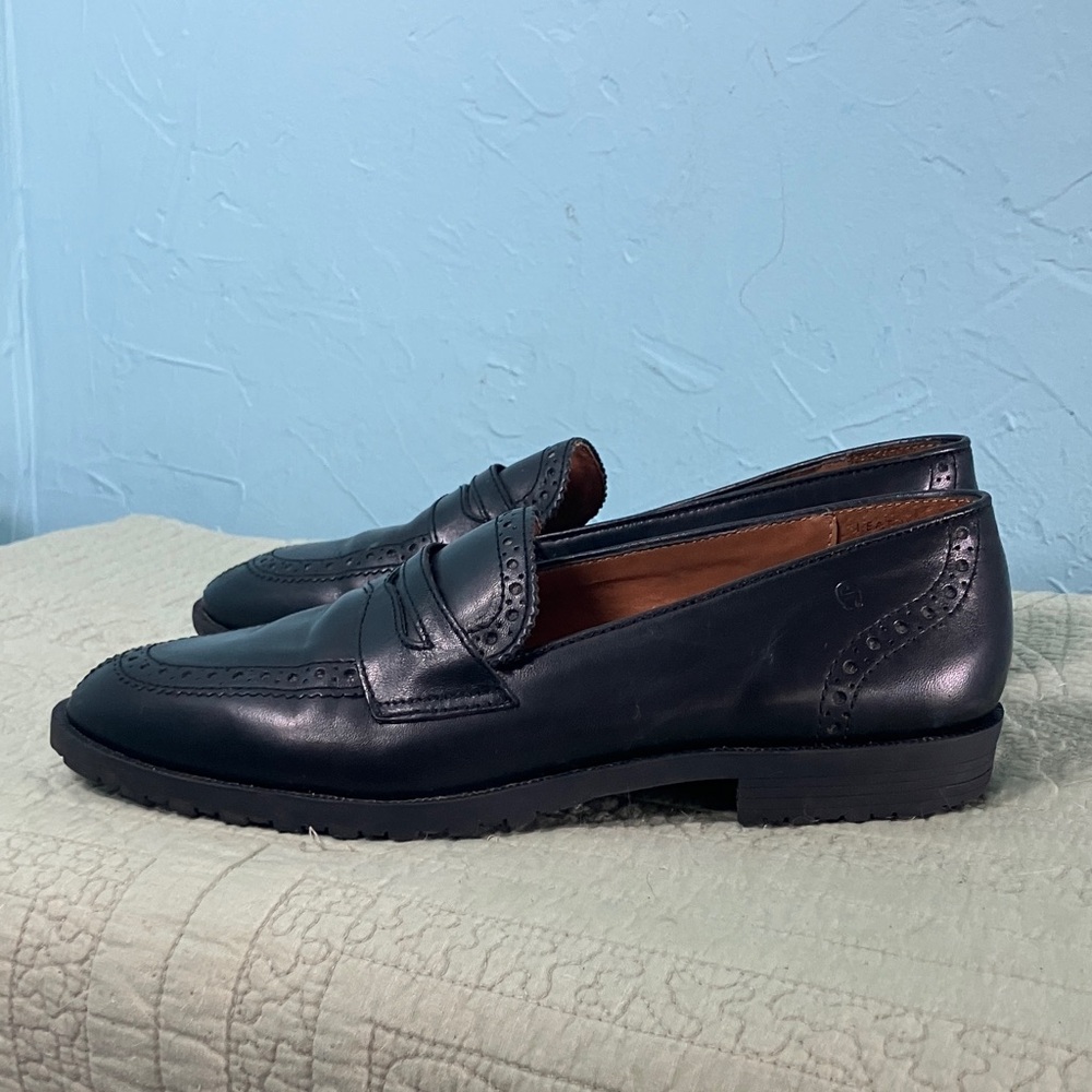 Etienne Aigner Black Leather Penny Loafers “Mallory” Women’s Size 7M - Picture 4 of 15